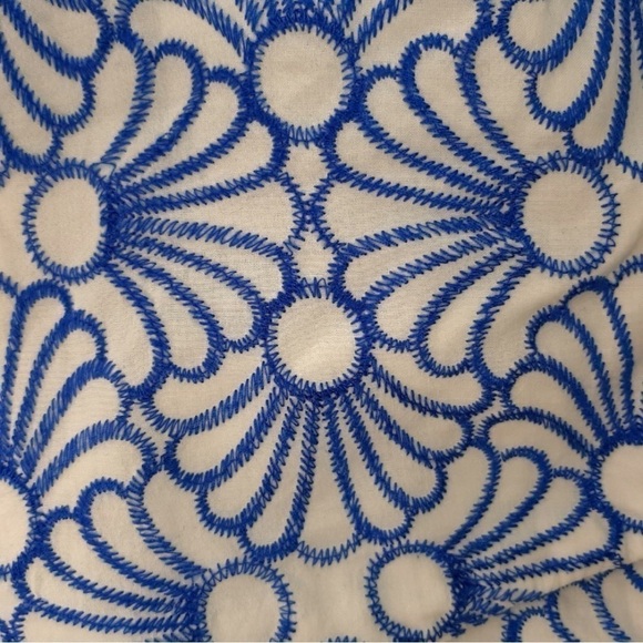 Joe Fresh Cotton Floral Embroidered Blue & White Shorts - Picture 9 of 12